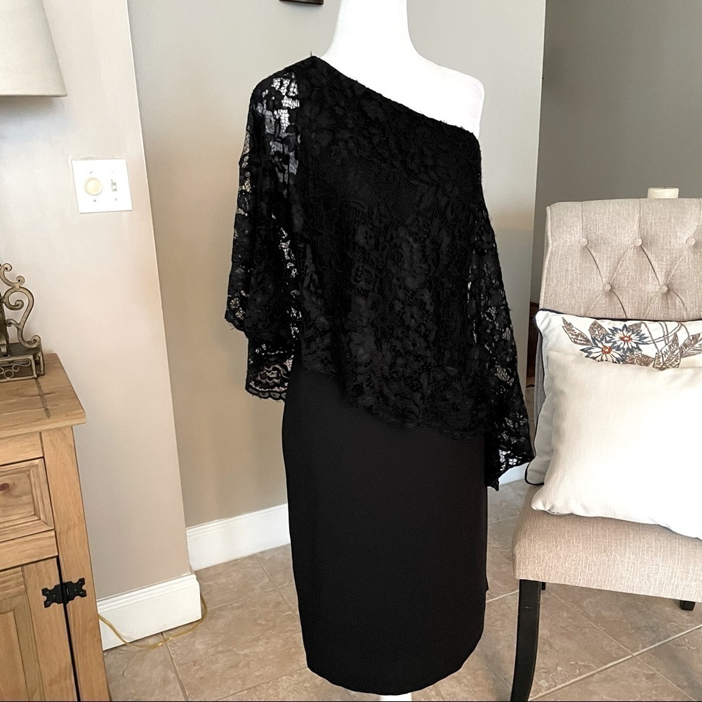 Nanette lapore one shoulder lace dressBlack size 6 - Picture 3 of 12